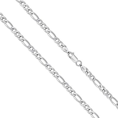 Massive italienische Sterlingsilber 925 3 mm 18'' Figaro Diamantschliff Kette Halskette
