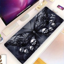 40 90cm1pc Gothic Gaming Mouse Pad Desk Mat with Black White Butterfly Skull