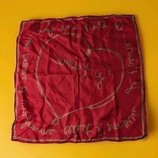 Silk Scarf Gap Red Heart Love Square Neckerchief Valentine Gift Romantic