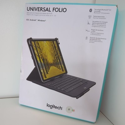 Logitech Universal Folio iPad oder Tablet Hülle Kabellos Bluetooth ITALIENISCHE Tastatur