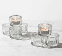 12Er Set Glas Teelichthalter Transparent Deko Windlichter FüR Led Kerzen