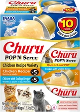 INABA Churu Pop'N Serve Jelly Cat Treat with Vitamin E & 1 Count (Pack of 10) 