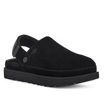 HOT UGG Women's Goldenstar Suede Family Matching Backstrap Clogs - Black NEW WIT