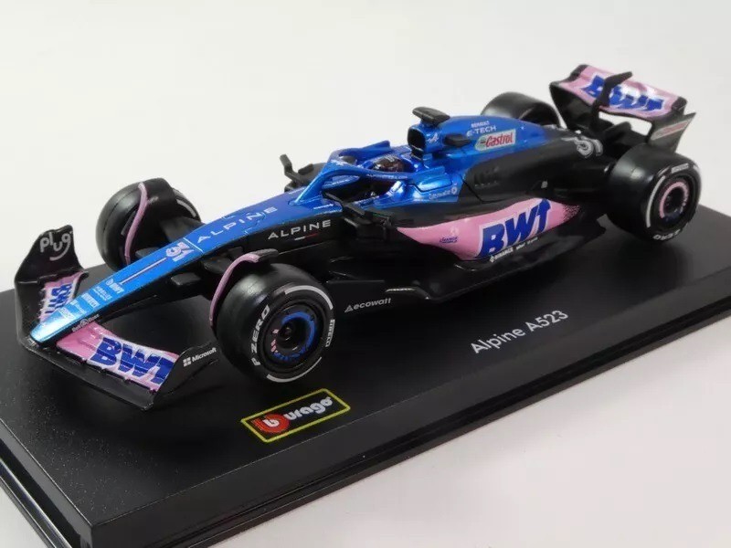 Alpine F1 A523 miniature 1/43 Burago cadeau idéal Esteban Ocon 2023 pour fan de Formule 1