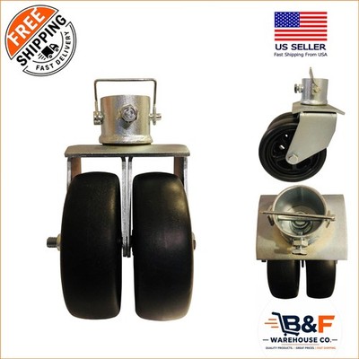 Reliable 6'' Dual Wheel Swivel Caster for Trailer Jacks - Easily Maneuverable