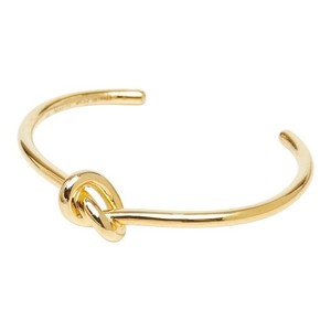 Authentic Celine Knot Extra Thin Bracelet Bangle Gold Plated Ladies Used