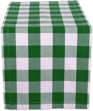 Green Plaid Table Runner , 13 x 72 inch Buffalo Check Table Runner St. Patrick's