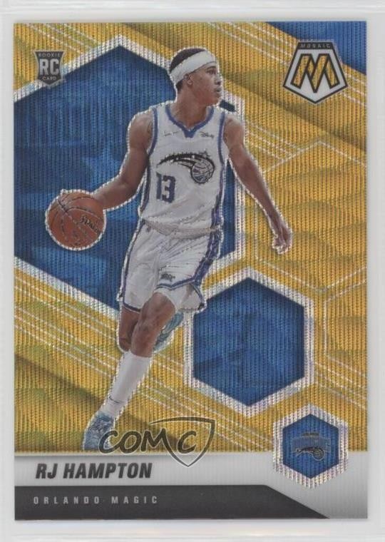 2020-21 Panini Mosaic Gold Wave Prizm RJ Hampton #233 Rookie RC yc1