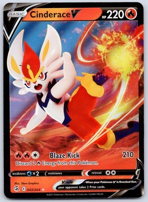 Cinderace V 043/264 (NM) - SWSH08: Fusion Strike - Ultra Rare - Pokemon TCG