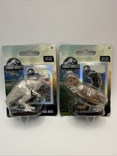 2 - Jurassic World Mini Figures Lot T-Rex, Indominus Rex With Bonus Cards NEW