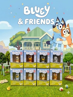 SEALED 8 Piece Bluey & Friends Bingo Muffin Socks Coco Rusty Chloe Lucky Figures