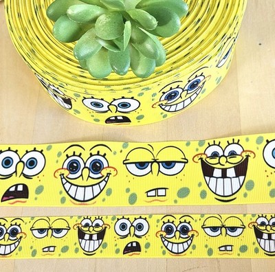 7/8 & 1.5'' (1YD) Cartoon Character Grosgrain Ribbon Patrick Bob Pineapple House