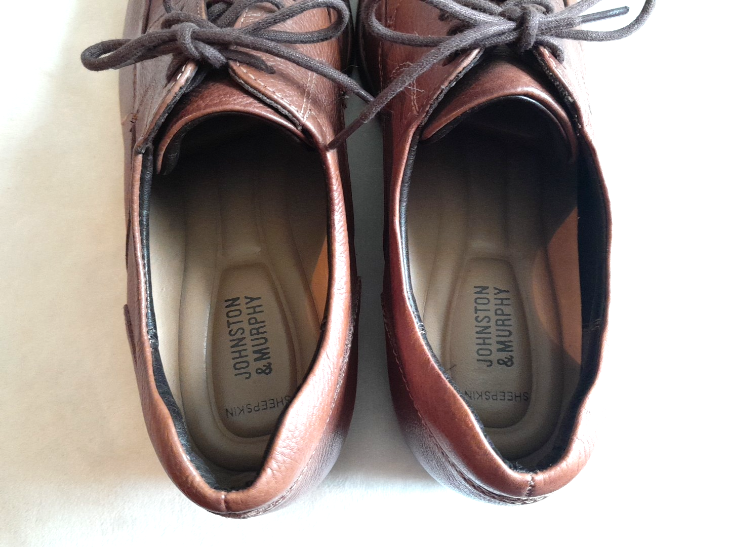 SAOLA Scarpe da uomo Johnston & Murphy Shuler bicicletta pelle di pecora marrone taglia 11 5