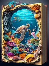 Book Diamond Art Kits for Adults, Sea Turtle Diamond Painting Kits for Adults, 5