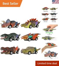 Dinosaur Toy Pull Back Cars,6 Pack Dino Toys for 3 Old Boys Girls and Toddl