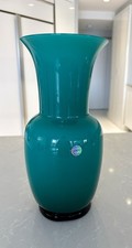 Venini Murano Signed 2002 Emerald Green Art Glass Vase 29 cm Italy Collectors