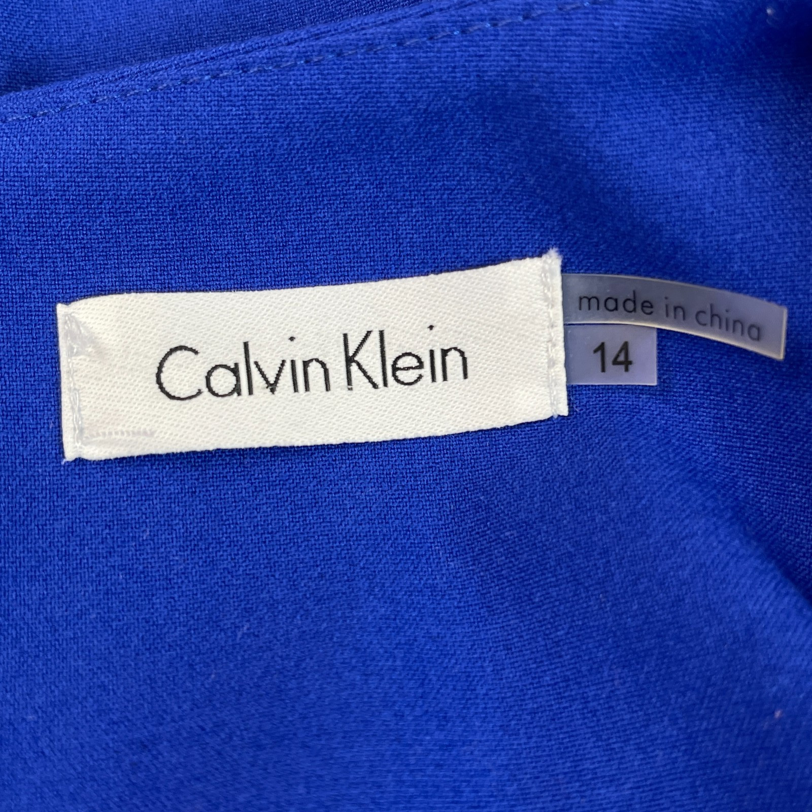 Calvin Klein Women's Dress 14 Royal Blue Sleeveless Sheath Double Belt Waist thumbnail 10