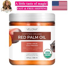 USDA Certified Organic Red Palm Oil 8 Fl Oz Food and Cosmetic Grade in ja...