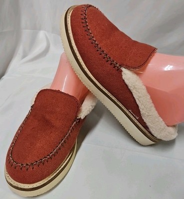 Sanuk Cozy Vibe Slippers Burnt Henna Women's Size 7 Burnt Orange/ Rust Color GUC