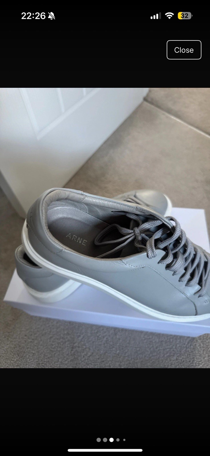 Men’s Arne Essential Leather In Grey Size 9 UK image 4