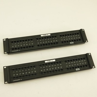 Hubbell P648U Cat6 48-Port Lot of 2 Data Universal Patch Panel Networking