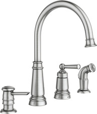 Moen 87042SRS Edison One-Handle High Arc Kitchen Faucet with Side Sprayer and So