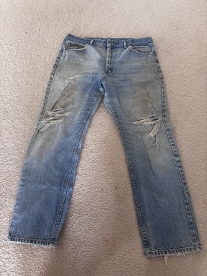 true vintage faded distressed lee rider 101z cowboy jeans 36x30 