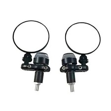 Motorcycle Rearview Mirrors with LED Amber White Turn Signal Light,