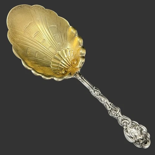 Vintage Gorham Sterling Silver Versailles Berry Shell Berry Spoon 9.25" L