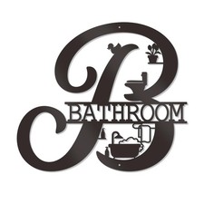 Bathroom Wall Decor Modern Bathroom decor Metal Bath Art Farmhouse Wall Sign ...