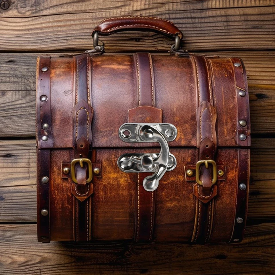 6 X Cierres de Cierre - Caja de Madera Vintage Cerradura Decorativa Candado Cerrojo Gancho Hebilla Foto 4 de 4