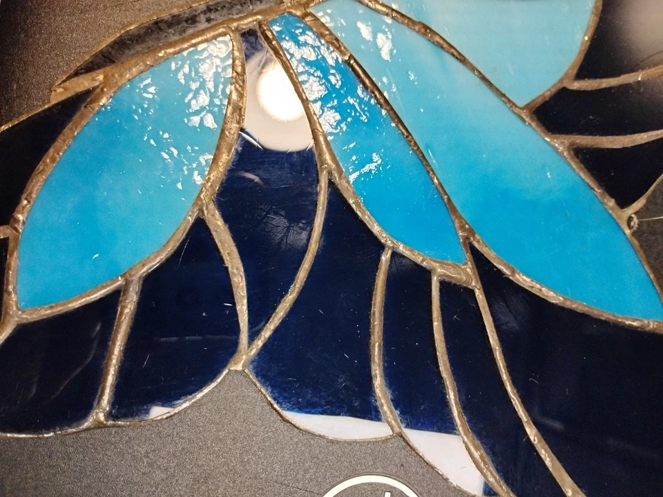 Пара винтажных витражей ручной работы БАБОЧКА SUNCATCHER синий  - Изображение 4 из 4