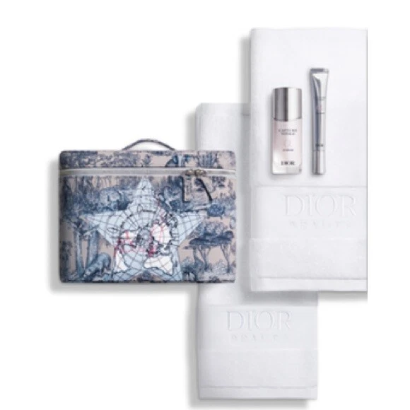 Ensemble de soins exclusif Dior Around The World + étui vanité + 2 serviettes Dior