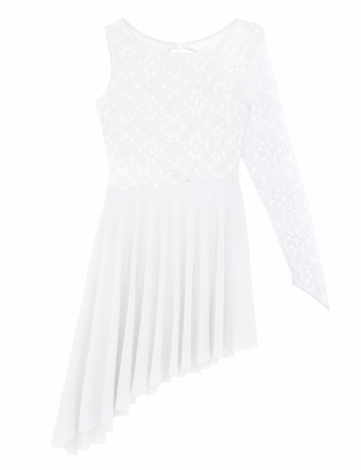 Miaeowve Ballettkleid Damen - Blumenspitze Langarm Tanzkleid