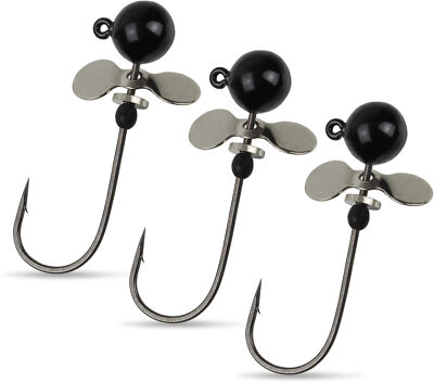 Tungsten Jig Jigköpfe mit Propeller für Gummifische, superscharfe Haken