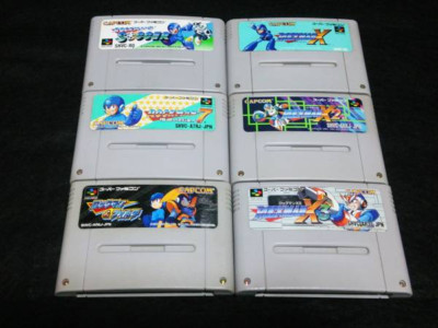 Nintendo SFC Rockman X X2 X3 7 Forte Soccer Megaman Game Set Japan SNES