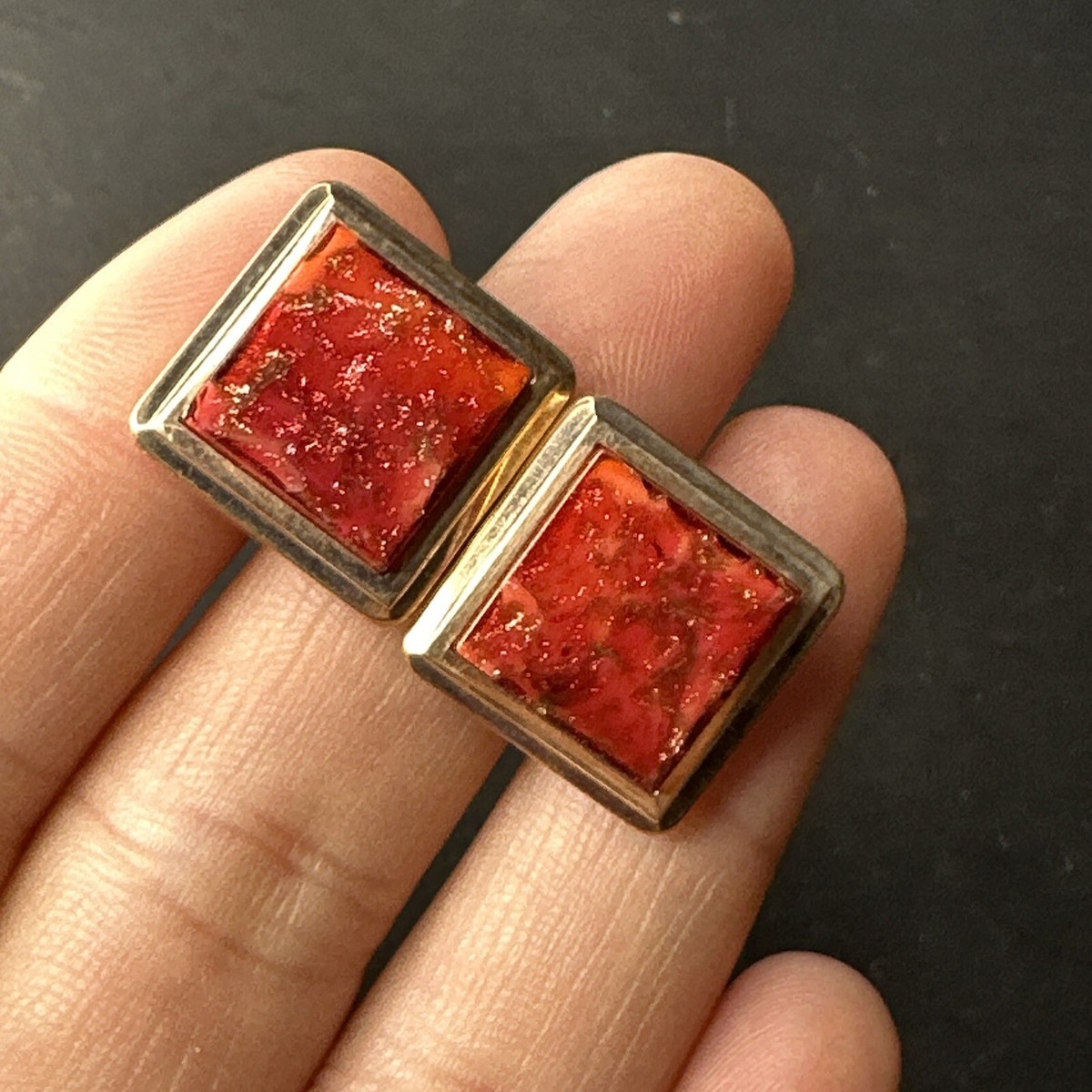 Boutons De Manchette Art Nouveau Cubique – Plaqué Or 18k 750, Style MURAT