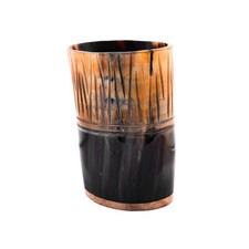 kleiner Hornbecher,  Metbecher mit Holzboden, Becher Trinkhorn