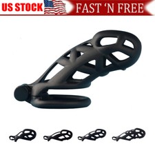 Sissy Cobra Male Chastity Cage Lock Device Kit with 4 Rings Virginity Device USA