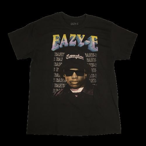 Mens Large Black T-Shirt Featuring Eazy-E in Compton Hat Crew 100