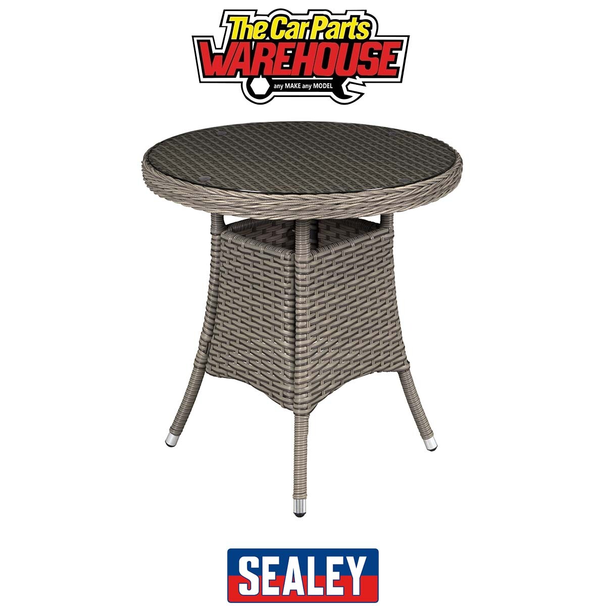 Sealey DG65 Dellonda Chester Rattan Wicker Round Outdoor Table with Temp