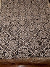 Copriletto Matrimoniale Ricamata A Mano Pizzo Di Burano Vintage 270cm ×235