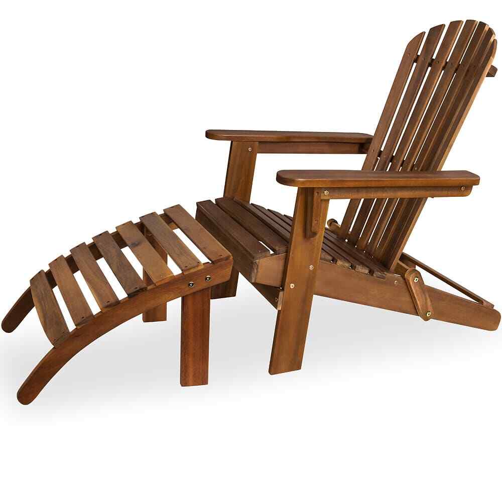 Sedia Adirondack in legno di acacia incl. Poggiapiedi