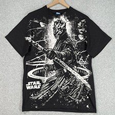 Star Wars Shirt M Black Dath Maul Short Sleeve The Phantom Menace Episode 1 Y2K