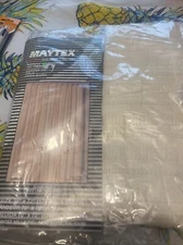 Maytex Fabric Shower Curtain Cotton Waffle Textured Beige 70”x72” NEW