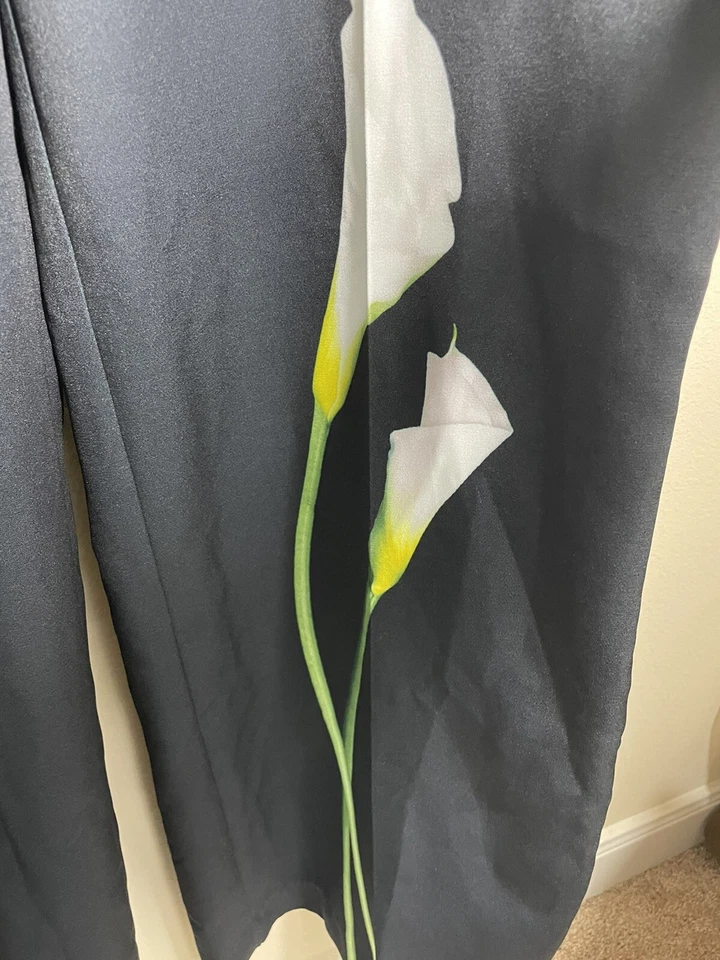 Victoria Beckham Black Calla Lily Wide Leg Pants Size 26 Womens *** Read The Des - Image 3 of 4