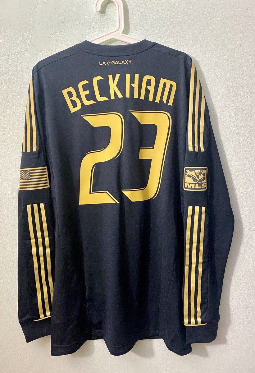 BNWT! 2012-13 LA GALAXY AWAY #23 BECKHAM FORMOTION PLAYER ISSUE LS