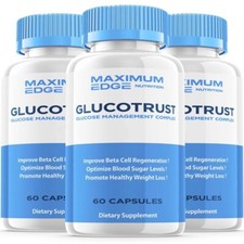 3-Pack Glucotrust Capsules Blood Sugar Support Supplement- 180 Capsules