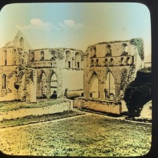 Antique Magic Lantern Glass Slide Photo Dundrennan Abbey
