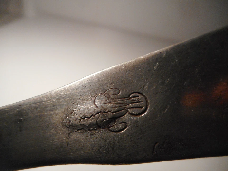 Grande cuillère couvert service ragout étain ancienne 18 / 19 siècle  - Photo 4/4